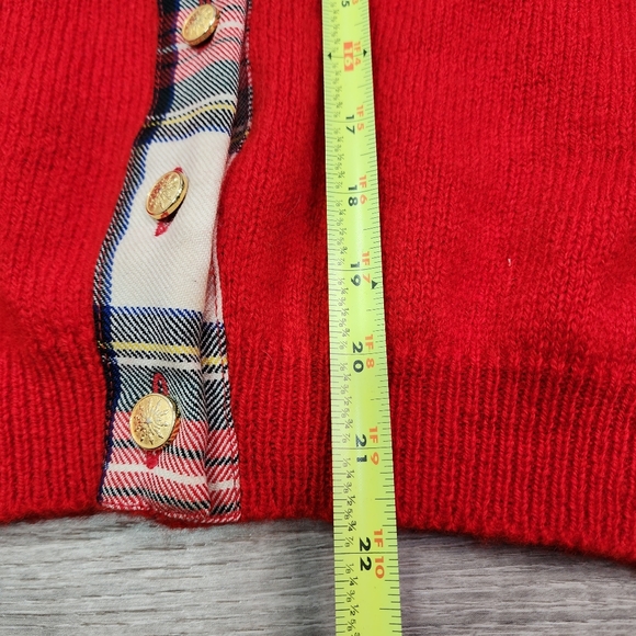 VINTAGE WOOL Archie Brown & Son of Bermuda Red Plaid Button Up Cardigan - Picture 10 of 16